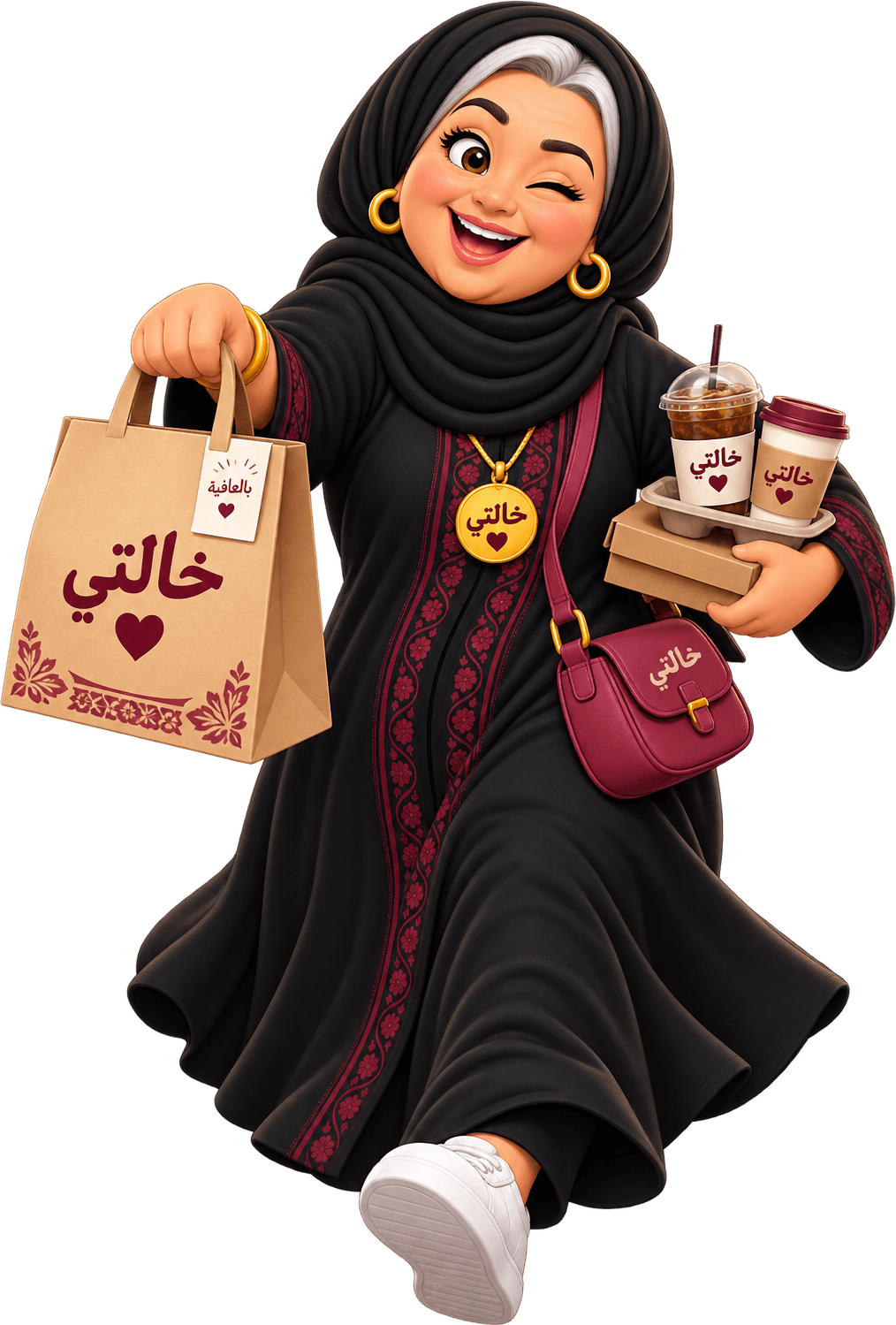 5alty carrying food, coffee and delivery bags